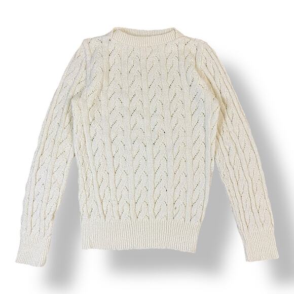 It’s Pure Gould Vintage 1970s‎ Cream Knit Sweater Size Medium Neutral Minimal - Picture 1 of 6